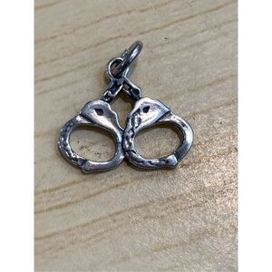 .925 Handcuffs Sterling Silver Jewelry Charm #law